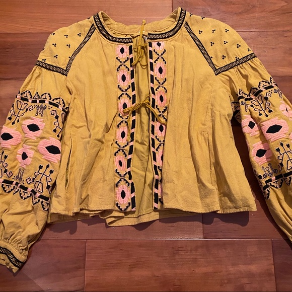Free People Embroidered Swingy Jacket S - Picture 3 of 14